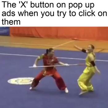 Hitting the x button