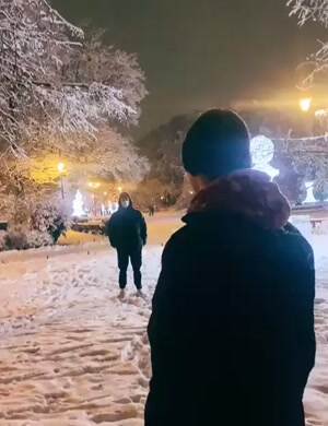Playing with the snow