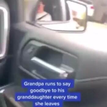 Grandpa runs to say goodbye