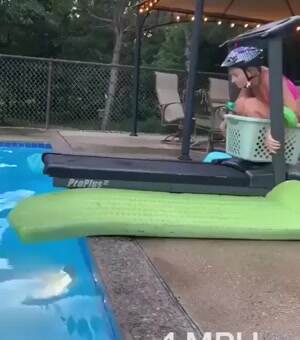 Pool treadmill tricks