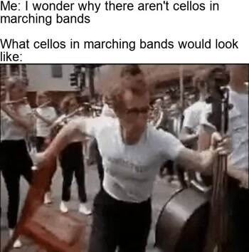 Cellos in marching bands