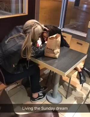 Feeding her drunk friend