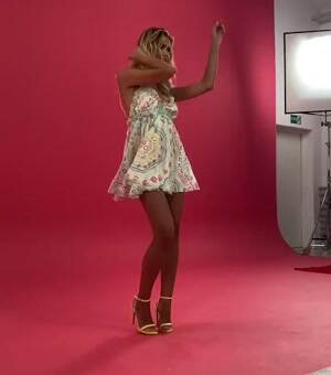 Showing off her legs