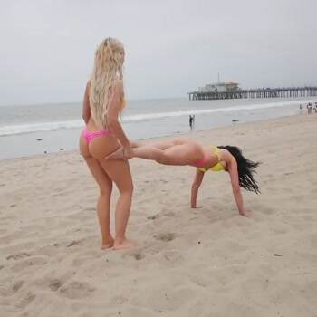 Working out at the beach