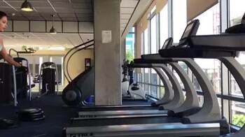 Walking on her hands