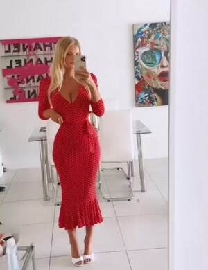 Long red dress
