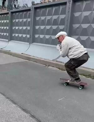 73 year old skateboarder