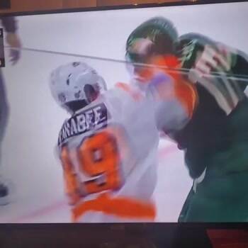 her first hockey fight
