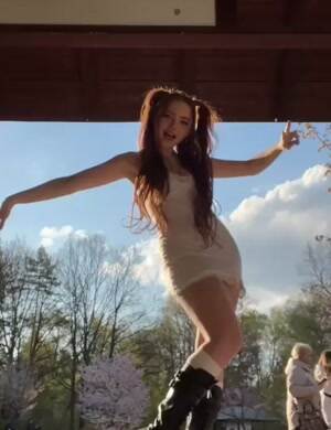 Having fun with her modeling