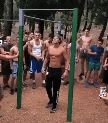 doing some pull ups