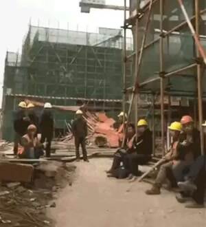 construction site dancing