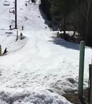 just a warm day of skiing