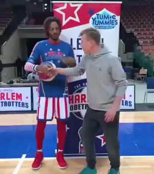 showing off some basketball skills