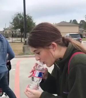 super fast water bottle drinking