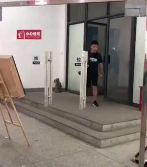 a weird door art display