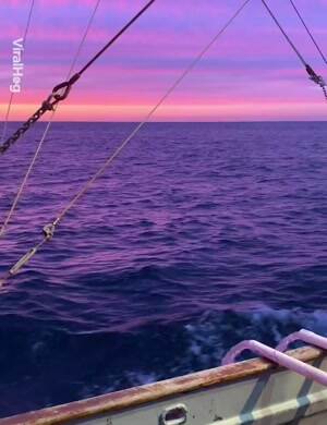 The sunset off the coast of Oregon is unreal