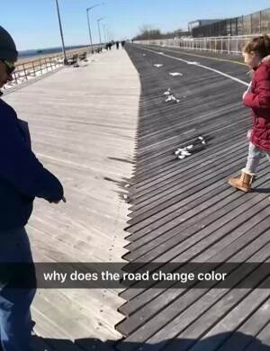 why does the road change color