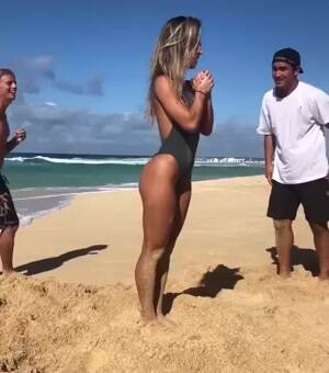 showing off her amazing backflips