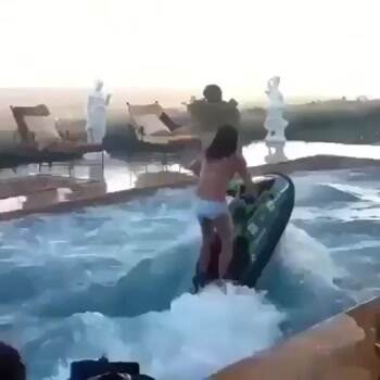 jet ski trick in a pool
