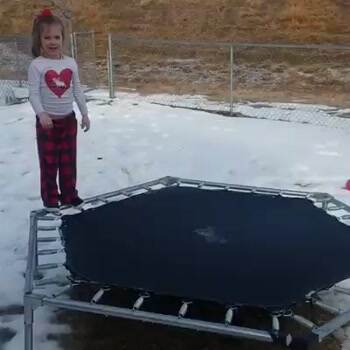 trampoline in the winter