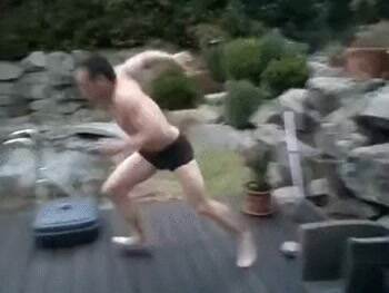 amazing cannon ball onto ice