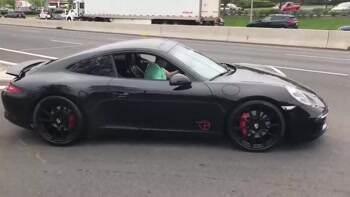dude showing off in his sweet ride