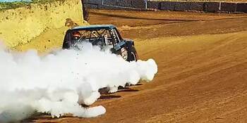 Cool smoke rings coming off a car