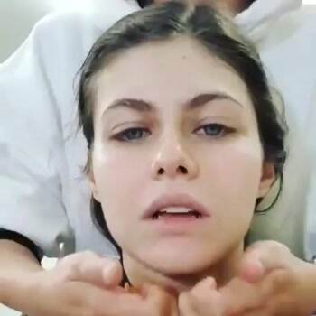 Alexandra Daddario face massage