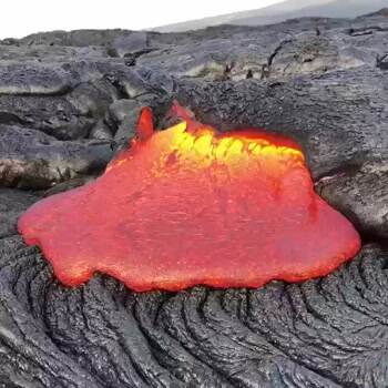Beautiful lava flowing