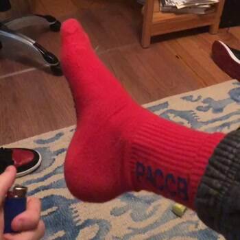 Cleaning off my socks