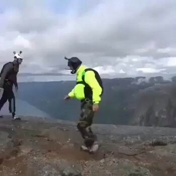 Jumping off a cliff without a wingsuit