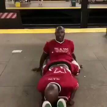 These guys doing a little dance