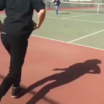 Jumping and slamming his face