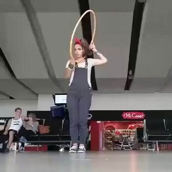 Showing off some hula talent