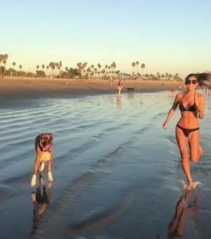 Jennifer Lee Running Beach Dog