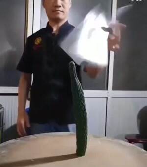 This guy has some cucumber skills