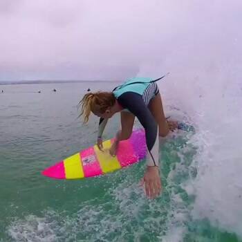 Ellie doing some surfing