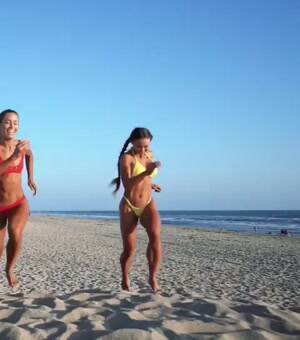 Working out on the beach