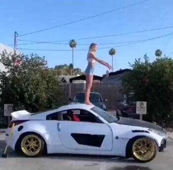 Flipping on a car