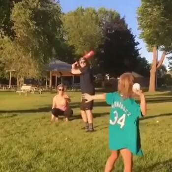 Baseball game with the kids