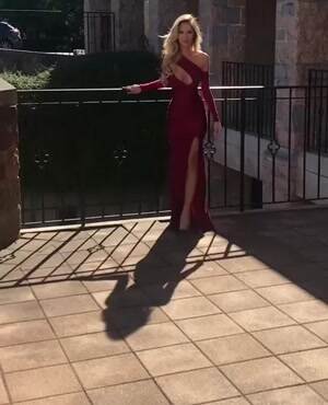 Practicing her catwalk walk