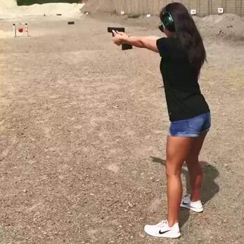 Erin Lamb with some target practice