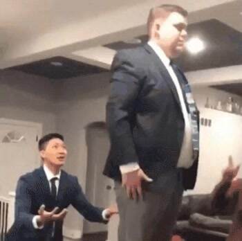 A trust fall with a fat guy