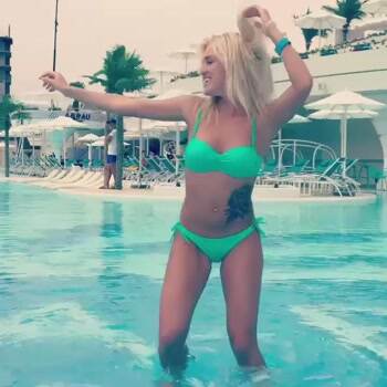 Dancing in the pool