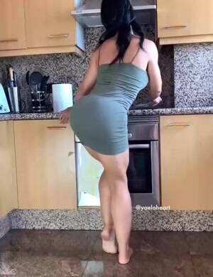 Stretching in the kitchen