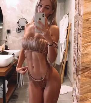 Showing off her abs