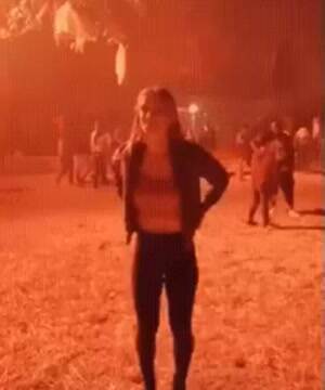 Watch out behind you lady