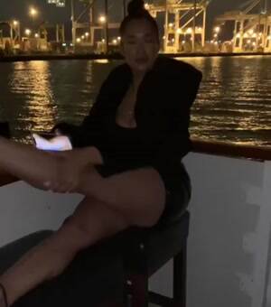 Showing off her legs