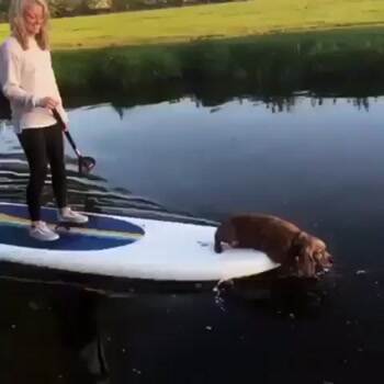 Helping with the paddling