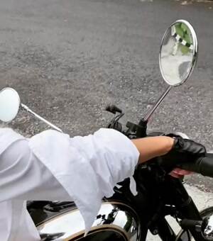 Ayumi on the bike